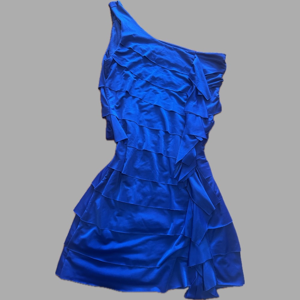 Wet Seal Royal Blue Mini Bodycon Dress with Ruffles